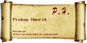 Prokop Henrik névjegykártya
