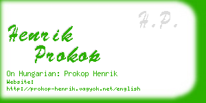 henrik prokop business card